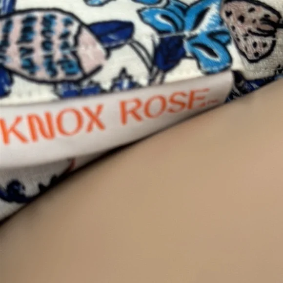 Women's Floral Top Shirt Blouse (8L98M9) Blue White Strings - Picture 4 of 4